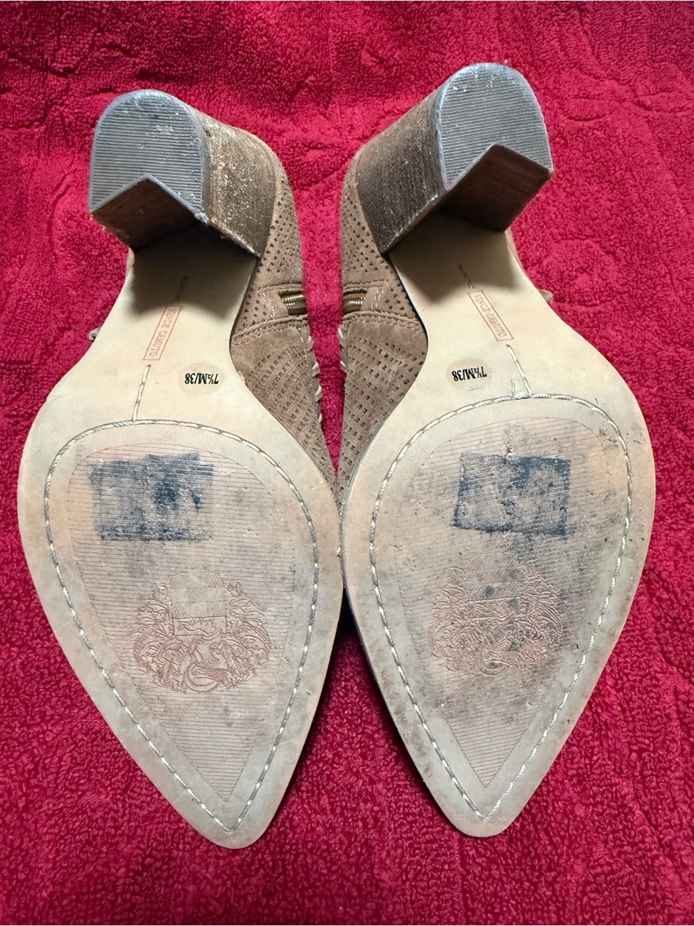 Vince Camuto Brown Perforated Suede Ankle Booties - Picture 4 of 6